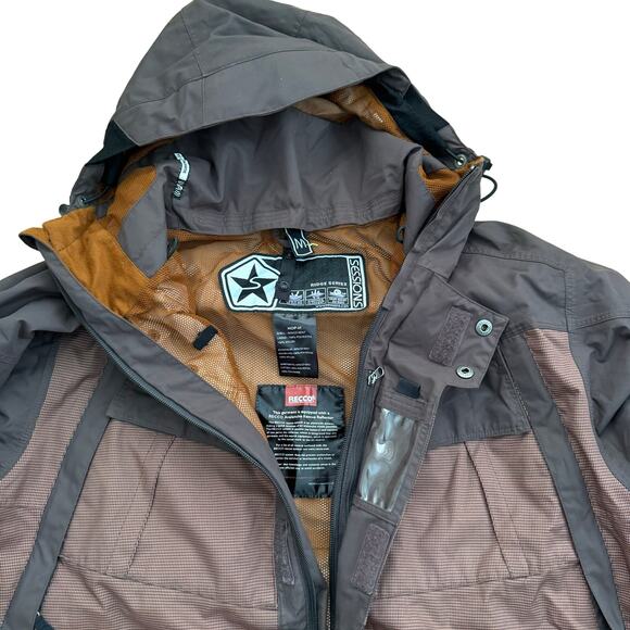 Sessions Ridge Series Hop H Snowboard Jacket Orange Checker Men’s Size Medium - Picture 3 of 7